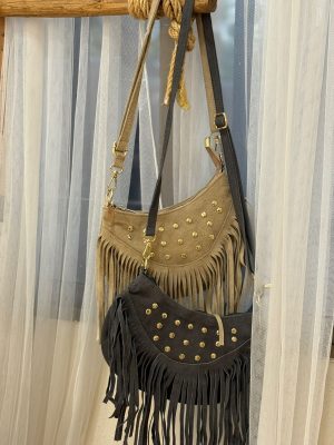 Bolso antelina flecos