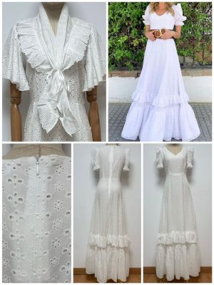 Bata blanca perforada Lirio