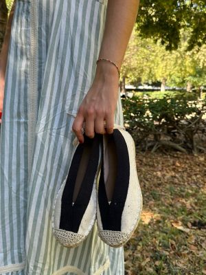 Esparteñas cintas black beige