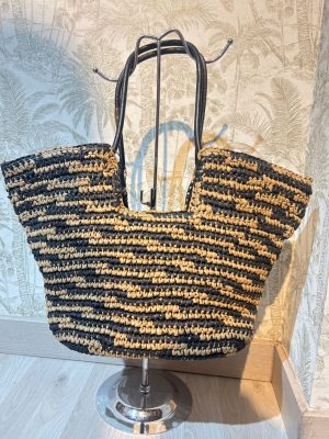 BOLSO RAFIA CAMEL BLACK