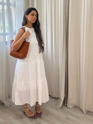VESTIDO PERFORADO BLANCO IBIZA
