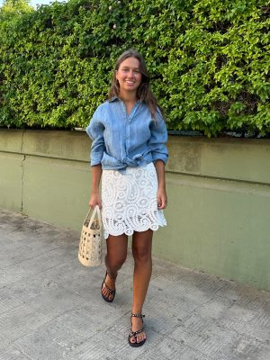 FALDA PERFORADA SHERRY
